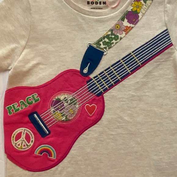 NWT Mini Boden SWIFTIE Pink Guitar T-Shirt 6/7 - Picture 2 of 7